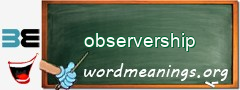 WordMeaning blackboard for observership